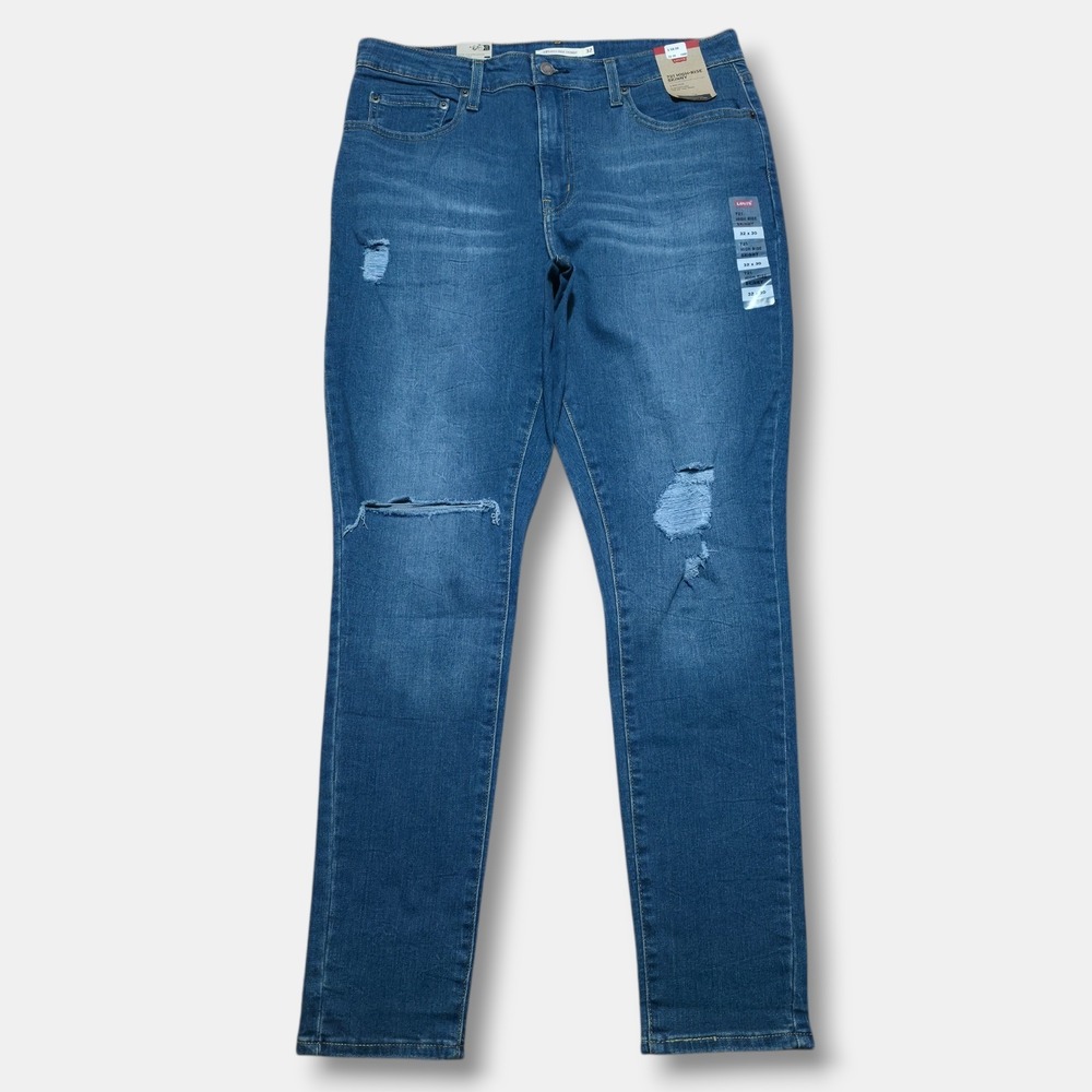 NEW Womens Levis 721 High Rise Skinny Jeans Blue Stretch Denim 32 x 30 Dark Wash
